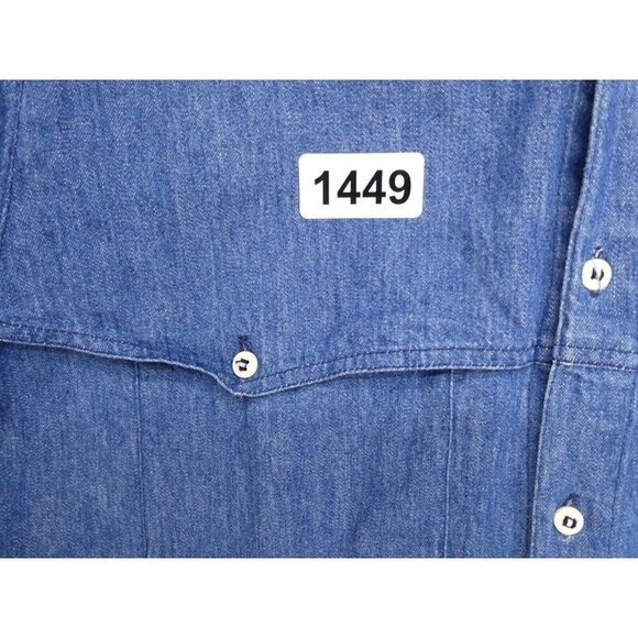 VTG Outback Trading Co‎ Mens M Denim Shirt Blue Short Sleeve Pockets Western - Picture 9 of 9